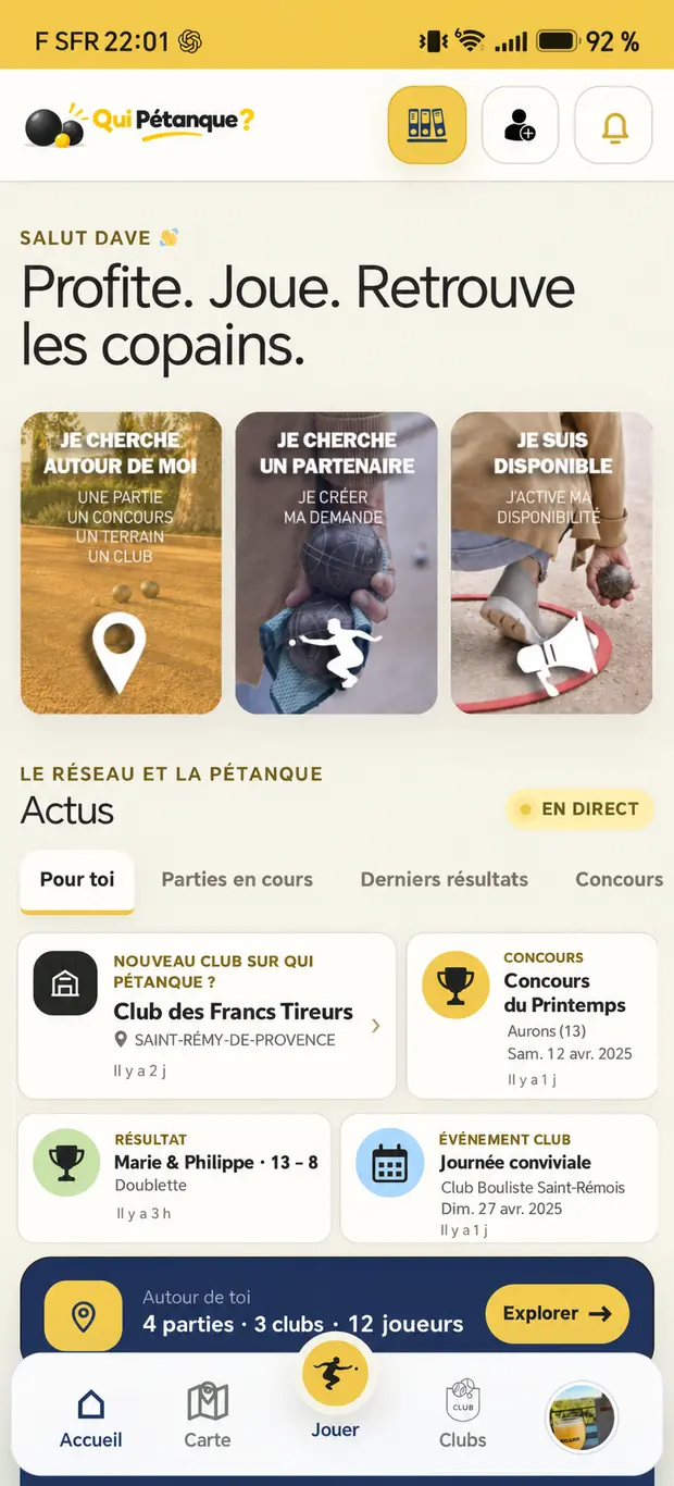 Visuel de présentation mobile Qui pétanque ?