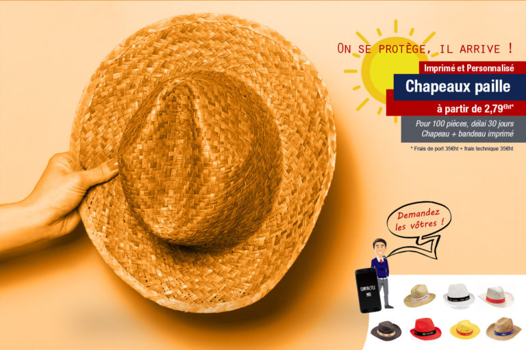 Chapeaux en paille publicitaire imprimés