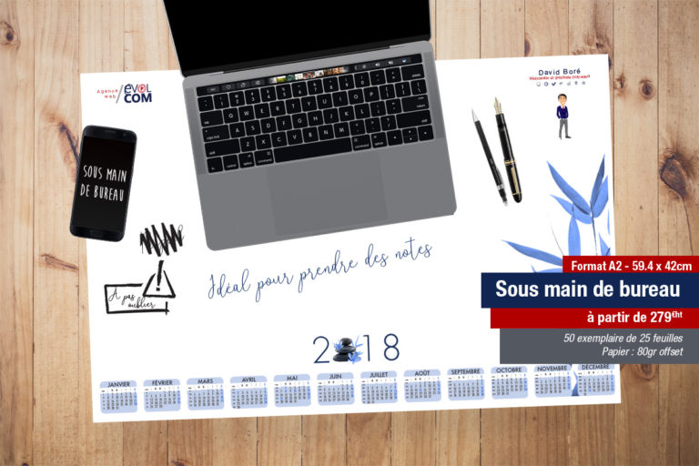 Sous-main imprimés, Création, personnalisation et impression | Gard entre Nîmes et Anduze