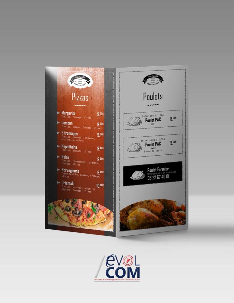 creation et impression de flyer depliant nimes pizzeria snack